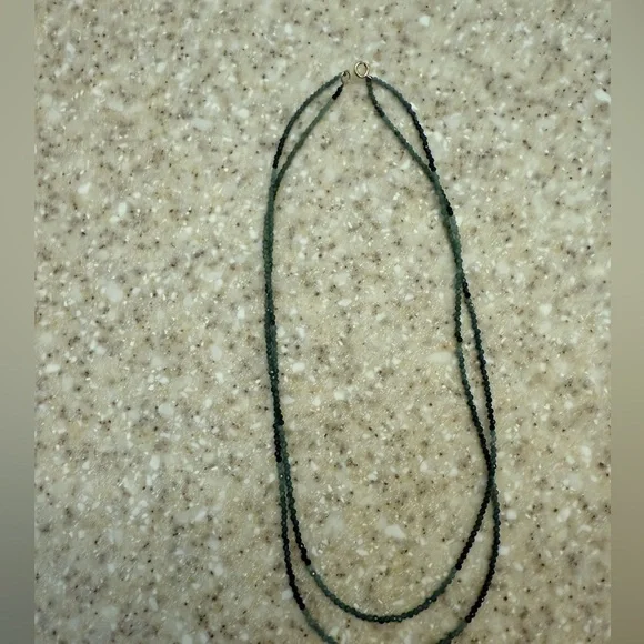 Green Multicolor Faceted Tourmaline Necklace 2 Strand 16” - Picture 6 of 7